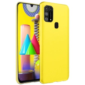Samsung Galaxy M31 Kılıf Nano içi Kadife Silikon - Sarı