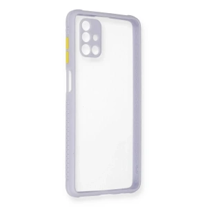 Samsung Galaxy M51 Kılıf Miami Şeffaf Silikon - Lila