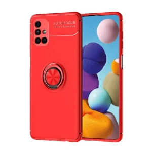 Samsung Galaxy M51 Kılıf Range Yüzüklü Silikon - Kırmızı
