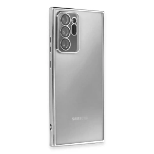 Samsung Galaxy Note 20 Ultra Kılıf Lensli Silikon - Gümüş
