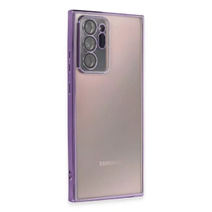 Samsung Galaxy Note 20 Ultra Kılıf Lensli Silikon - Mor