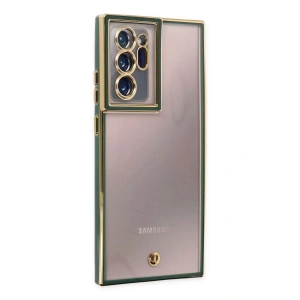 Samsung Galaxy Note 20 Ultra Kılıf Liva Lens Silikon - Yeşil