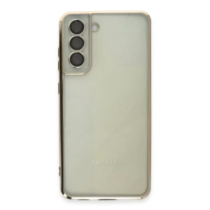 Samsung Galaxy S21 FE Kılıf Lensli Silikon - Gold