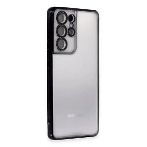Samsung Galaxy S21 Ultra Kılıf Lensli Silikon - Siyah