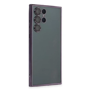 Samsung Galaxy S22 Ultra Kılıf Lensli Silikon - Mor
