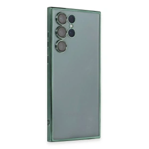 Samsung Galaxy S22 Ultra Kılıf Lensli Silikon - Yeşil