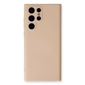 Samsung Galaxy S22 Ultra Kılıf Nano içi Kadife Silikon - Pudra