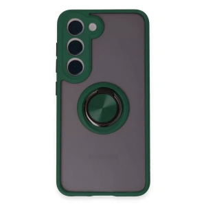 Samsung Galaxy S23 Kılıf Montreal Yüzüklü Silikon Kapak - Yeşil