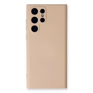 Samsung Galaxy S23 Ultra Kılıf Nano içi Kadife Silikon - Pudra