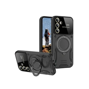 Samsung Galaxy S24 FE Kılıf Joy Lens Standlı Kapak - Siyah