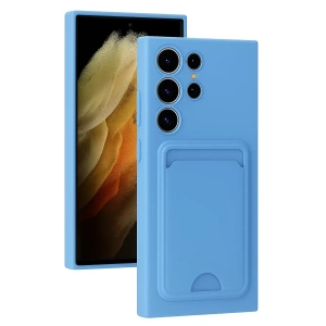 Samsung Galaxy S24 Ultra Kılıf Kelvin Kartvizitli Silikon - Mavi
