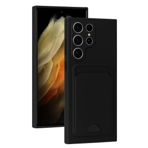 Samsung Galaxy S24 Ultra Kılıf Kelvin Kartvizitli Silikon - Siyah