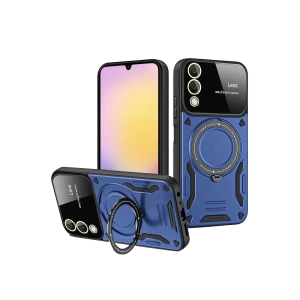 Samsung Galaxy S25 Edge Kılıf Joy Lens Standlı Kapak - Lacivert