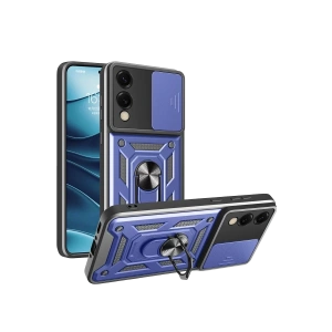 Samsung Galaxy S25 Edge Pars Lens Yüzüklü Silikon - Lacivert