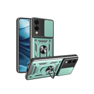Samsung Galaxy S25 Edge Pars Lens Yüzüklü Silikon - Yeşil