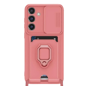 Samsung Galaxy S25 Plus Kılıf Zuma Kartvizitli Yüzüklü Silikon - Pembe