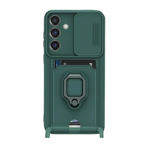 Samsung Galaxy S25 Plus Kılıf Zuma Kartvizitli Yüzüklü Silikon - Yeşil