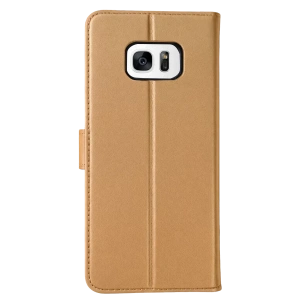 Samsung Galaxy S7 Edge Trend S Plus Kapaklı Kılıf - Gold