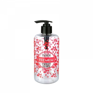 Şeffaf Sıvı Sabunluk Yuvarlak Plastik Pompalı 500 ML