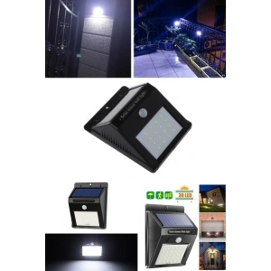 Sensörlü Solar Duvar Lambası 20 Ledli