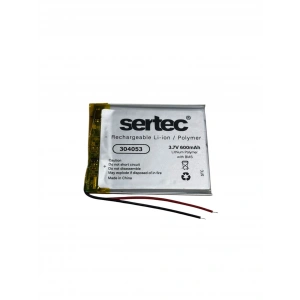 Sertec 304053 3.7V 600 MAh Li-Polymer Pil (Devreli/1.5A)
