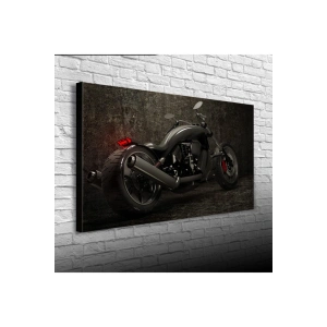 Siyah Motorsiklet Canvas Tablo (60x120)
