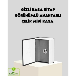 Sözlük Görünümlü Gizli Kitap Kasa – Anahtarlı Metal İç Kasa, Kompakt Boyut, Şık ve Güvenli Tasarım