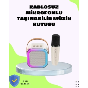 Taşınabilir Karaoke Mikrofon Seti Bluetooth Hoparlörlü