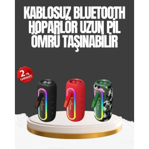 Taşınabilir Şarjlı Bluetooth Hoparlör Güçlü Bas