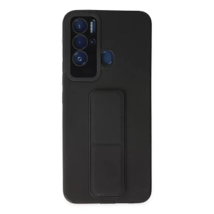 Tecno Pova Neo Kılıf Mega Standlı Silikon - Siyah