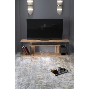 Tv Sehpası Tv Ünitesi Raflı 140 Cm Gzd Plus Atlantik Çam