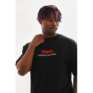 Unisex Baskılı Oversize T-Shirt - Siyah
