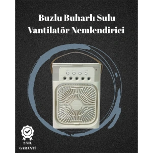 USB Bağlantılı 3ü 1 Arada Nemlendirici Mini Klima Fan | 7 Renk Işıklı