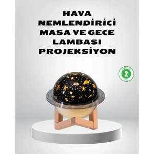 USB Projeksiyon Gece Lambası ve Hava Nemlendirici – Aromaterapi Destekli, Taşınabilir Mini