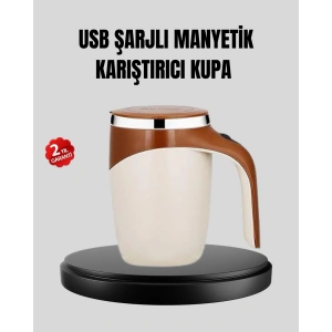 USB Şarjlı Manyetik Karıştırıcı Kupa Otomatik Karıştırma Paslanmaz Çelik
