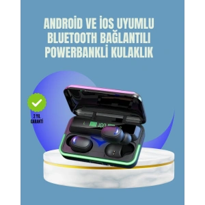 Uzun Pil Ömürlü E10 Powerbank Bluetooth Kulaklık LED Gösterge