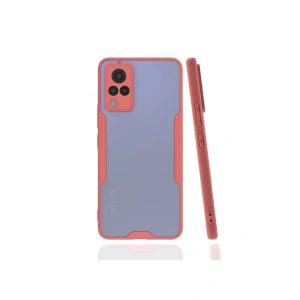 Vivo V21 Kılıf Platin Silikon - Pembe