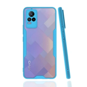 Vivo V21e Kılıf Platin Silikon - Mavi