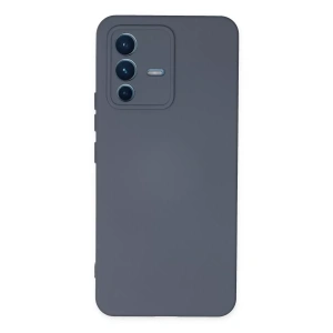 Vivo V23 5G Kılıf Nano içi Kadife Silikon - Gri