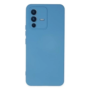 Vivo V23 5G Kılıf Nano içi Kadife Silikon - Mavi