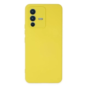 Vivo V23 5G Kılıf Nano içi Kadife Silikon - Sarı
