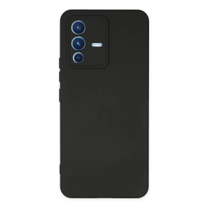 Vivo V23 5G Kılıf Nano içi Kadife Silikon - Siyah