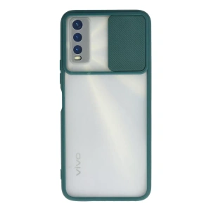 Vivo Y11S Kılıf Palm Buzlu Kamera Sürgülü Silikon - Yeşil