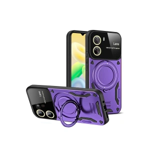 Vivo Y16 Kılıf Joy Lens Standlı Kapak - Mor