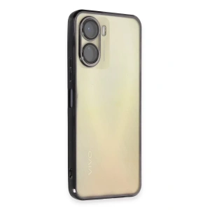 Vivo Y16 Kılıf Lensli Silikon - Siyah