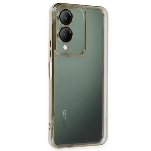Vivo Y17S Kılıf Lensli Silikon - Gold