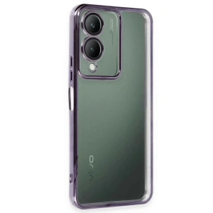 Vivo Y17S Kılıf Lensli Silikon - Mor
