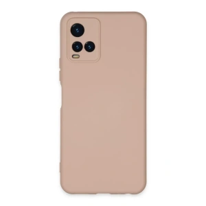 Vivo Y21S Kılıf Nano içi Kadife Silikon - Pudra