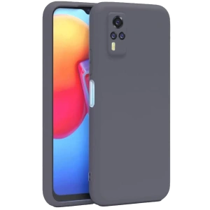 Vivo Y53S Kılıf Nano içi Kadife Silikon - Gri