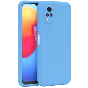 Vivo Y53S Kılıf Nano içi Kadife Silikon - Mavi